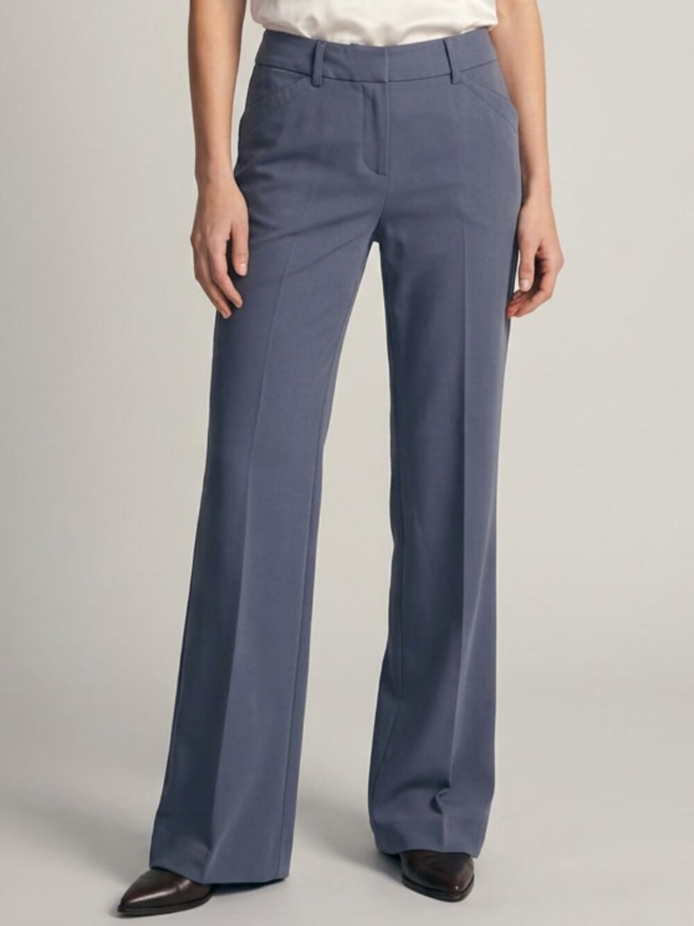 Elie Tahari Wool Blend Mid Rise Flared Trousers Size 4